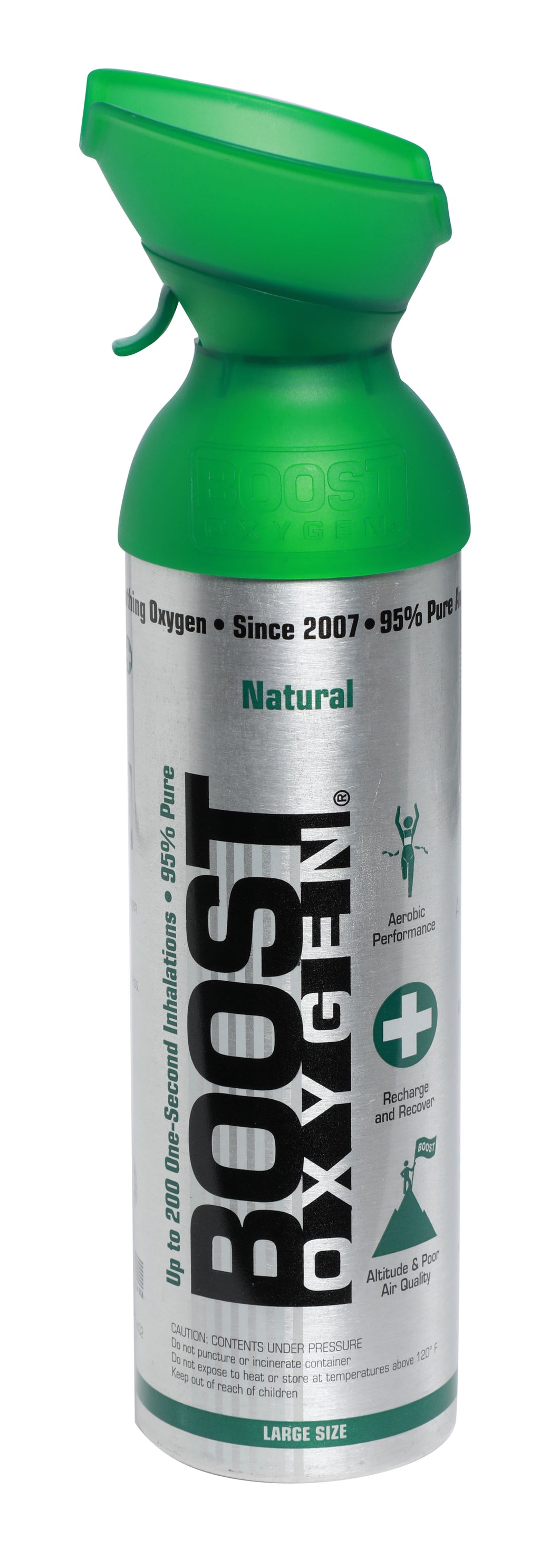Natural 95% pure supplemental oxygen in a Portable canister, 9 Liters